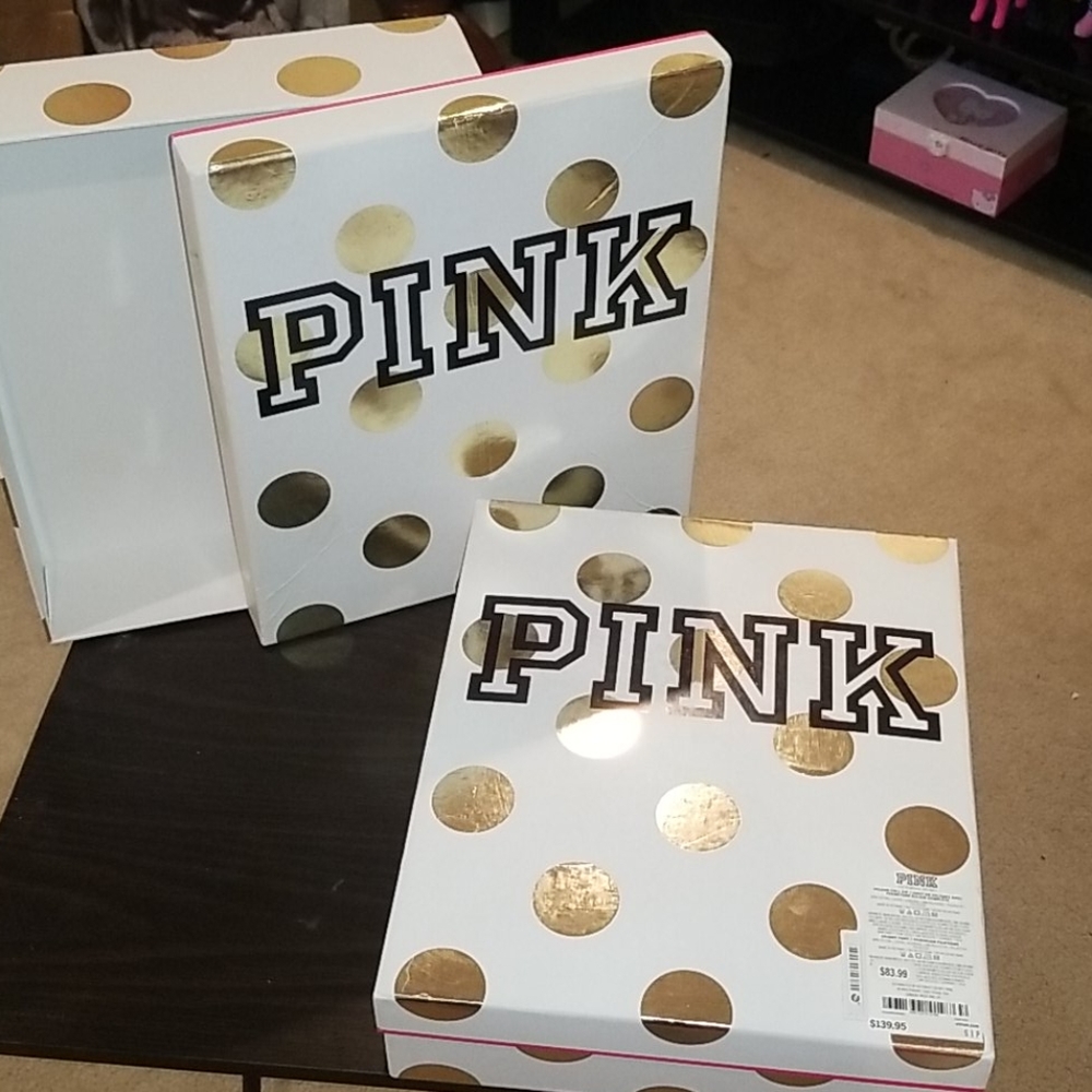 VS/PINK 2-VINTAGE Collection POLKA-DOT DECOR BOXES